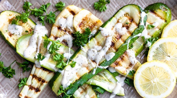 Herby Lemon Grilled Zucchini