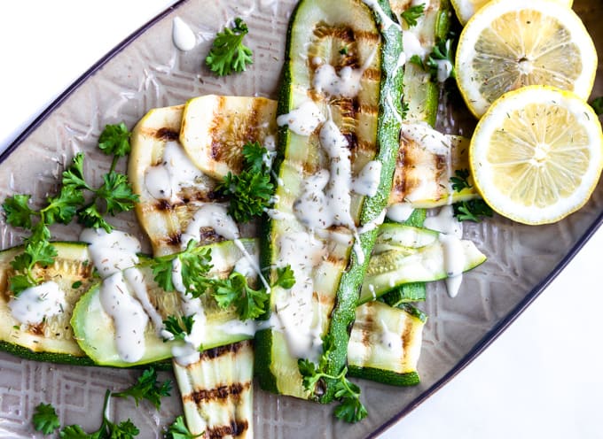 Herby Lemon Grilled Zucchini