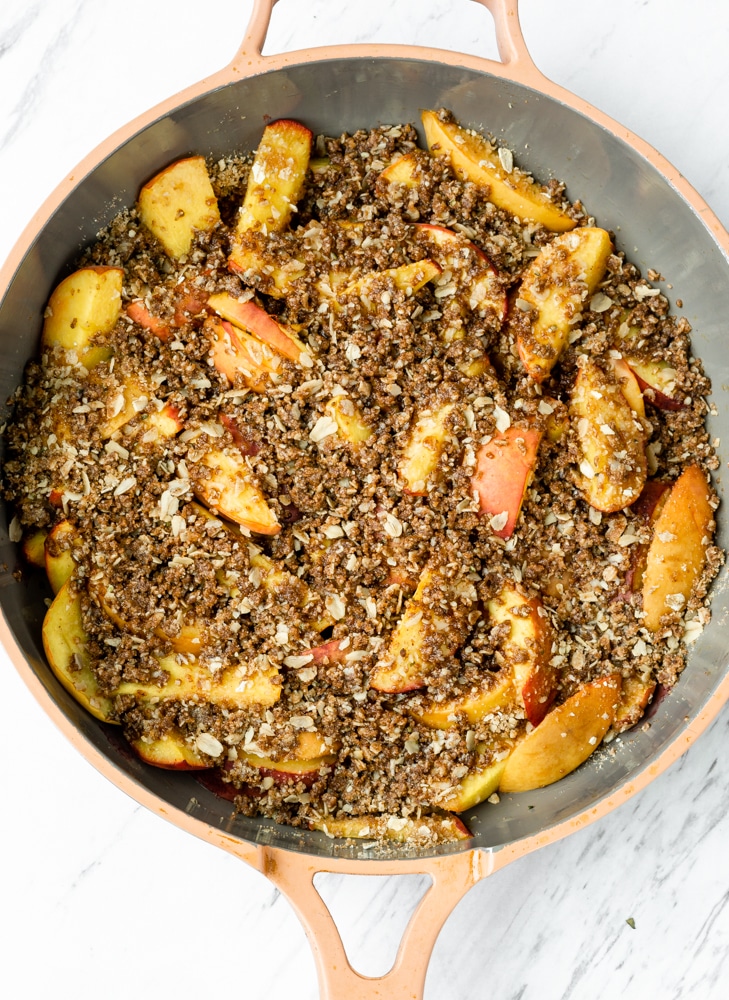 peach crisp in always pan